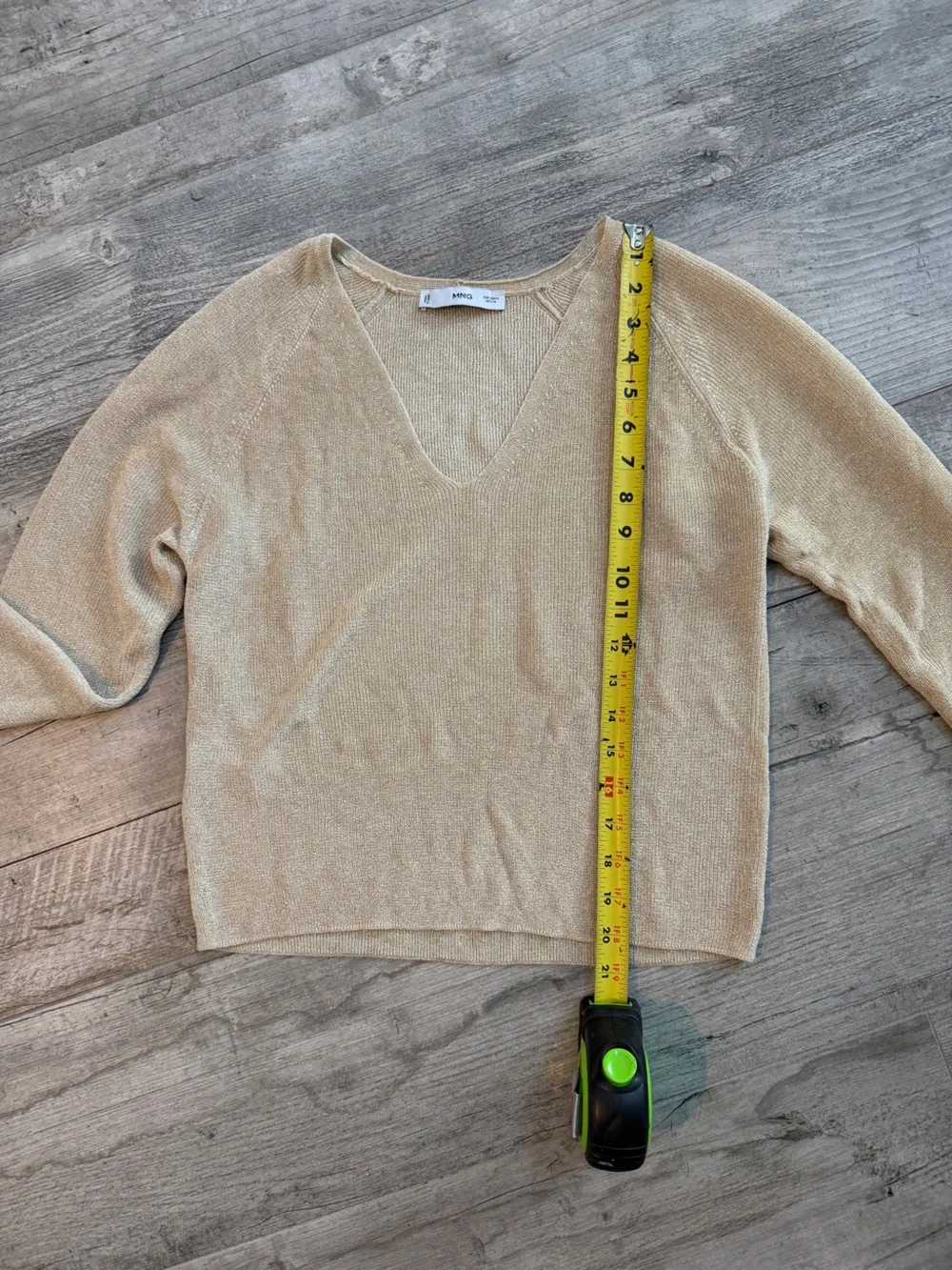Mango Metallic Gold Knit Top
